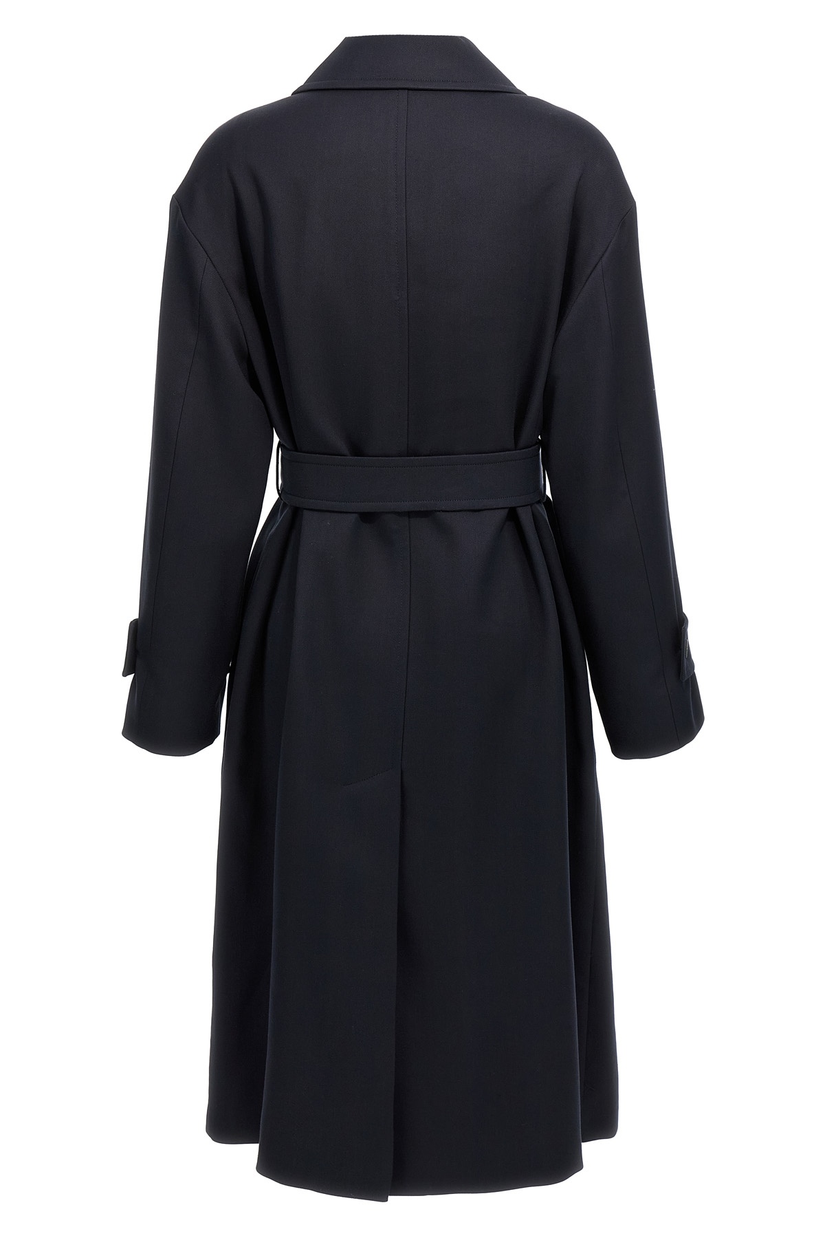 Max Mara Studio Ilde Belted Coat In Blue