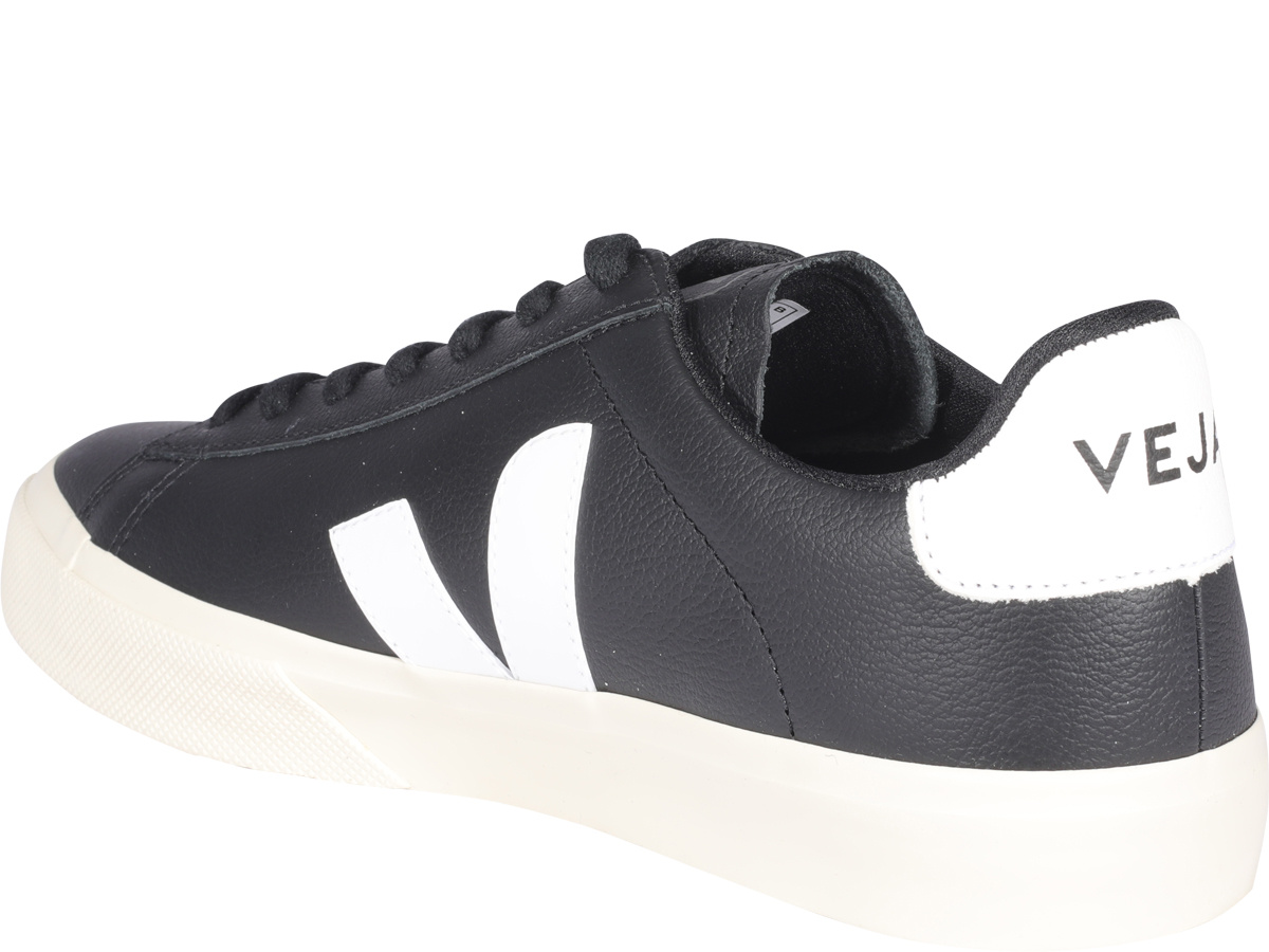 Veja Black And White Leather Campo Sneakers