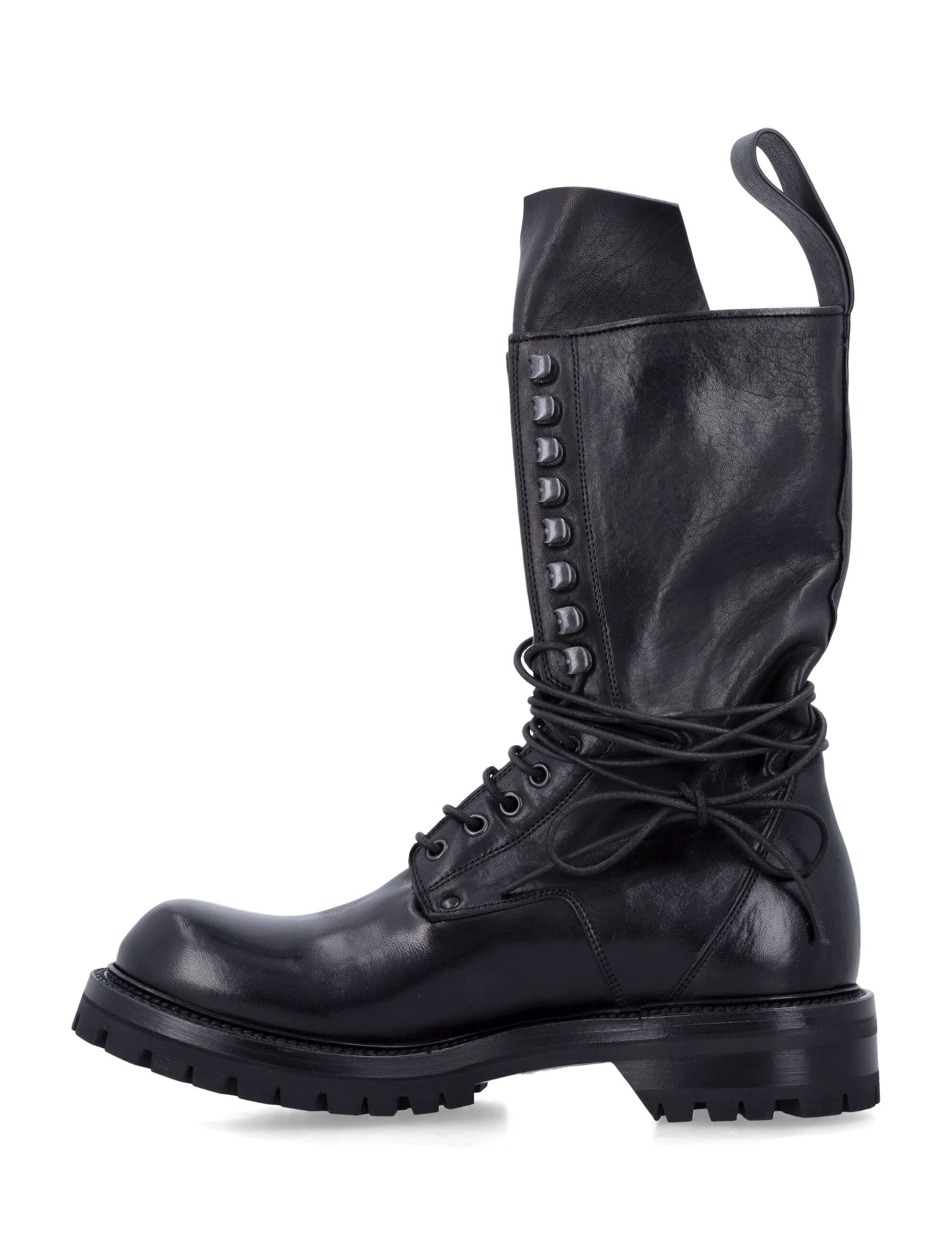 Rick Owens Black Concordians Army Boots In Black