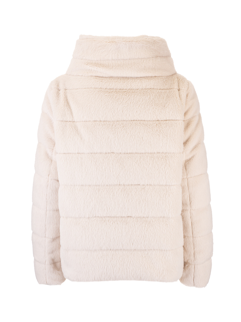 Herno Zip-up Shearling Jacket In White