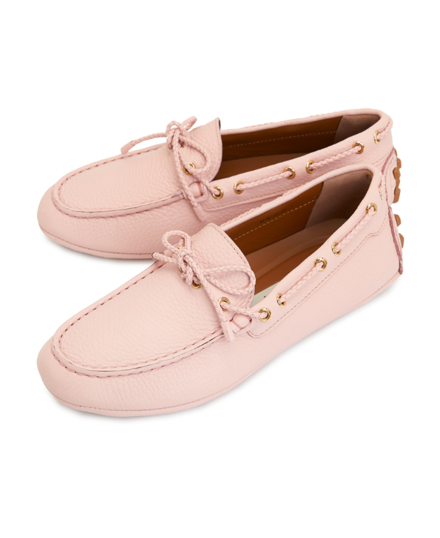 Shop Bally Round-headed Flat Shoes In Pink