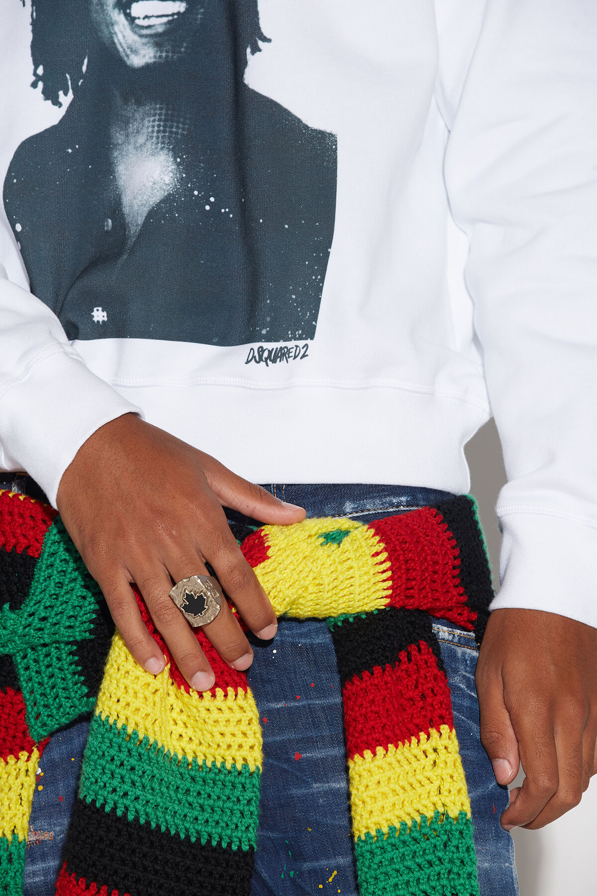 DSQUARED2 BOB MARLEY PRINT SWEATSHIRT