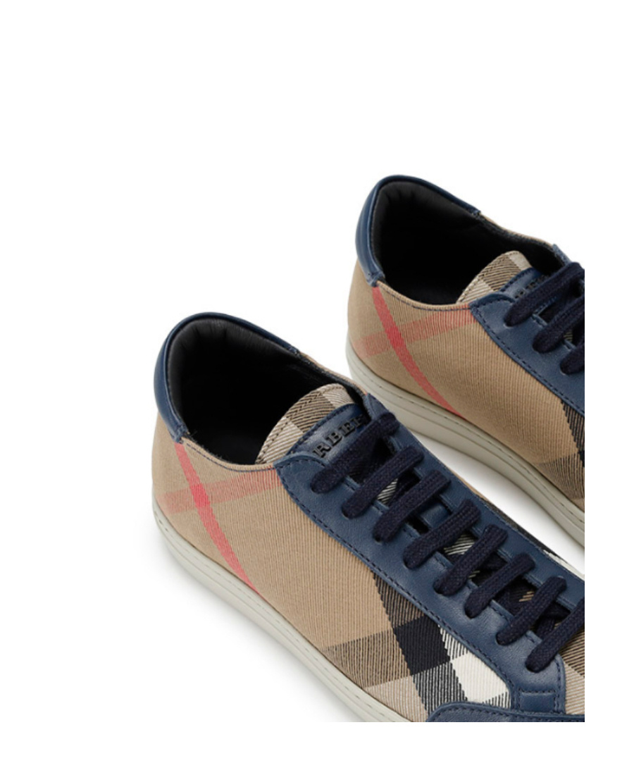 Burberry Low-top Casual Shoes With Plaid Straps In Multicolor
