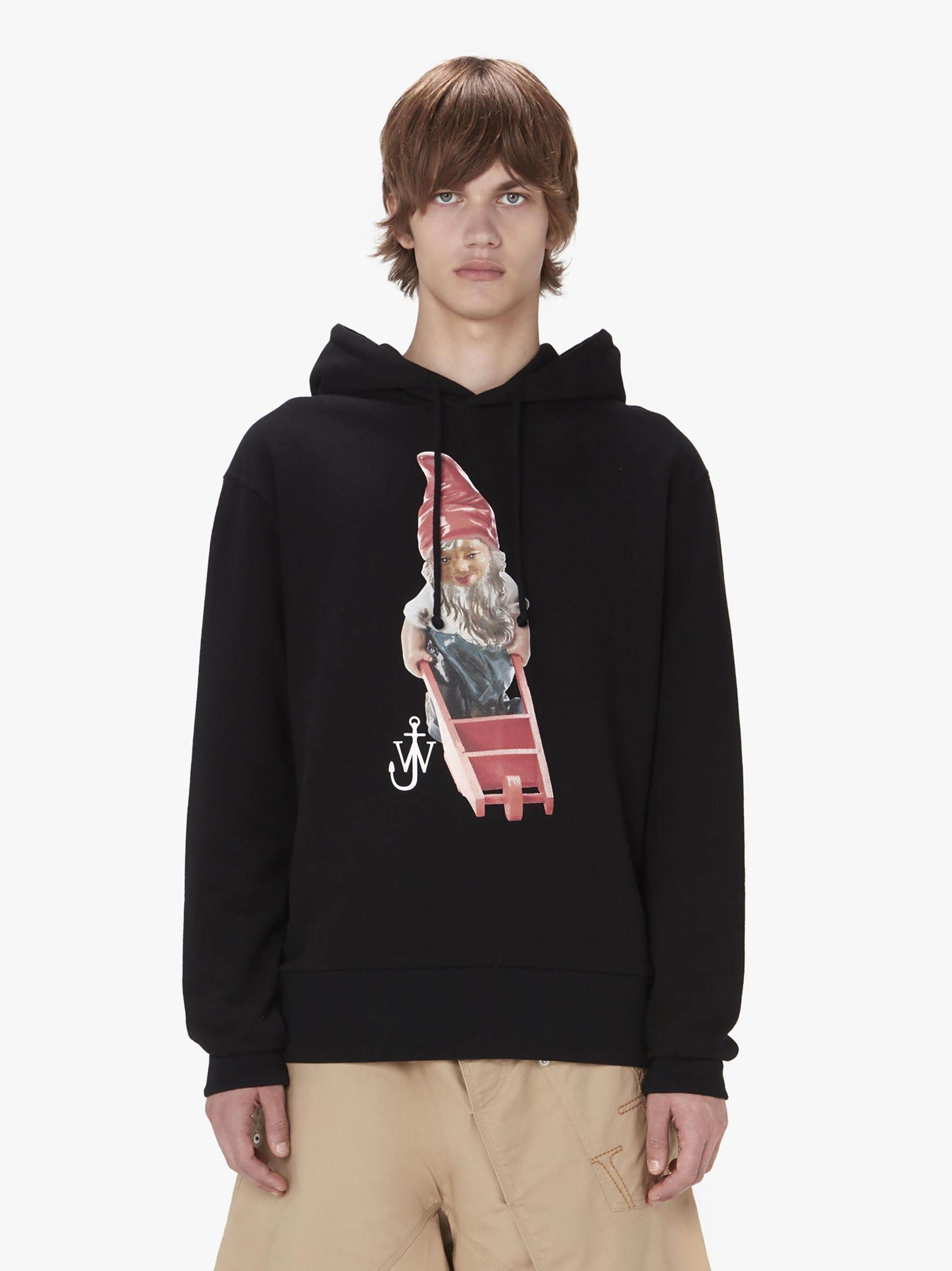 Shop Jw Anderson Gnome Cotton Hoodie In Black