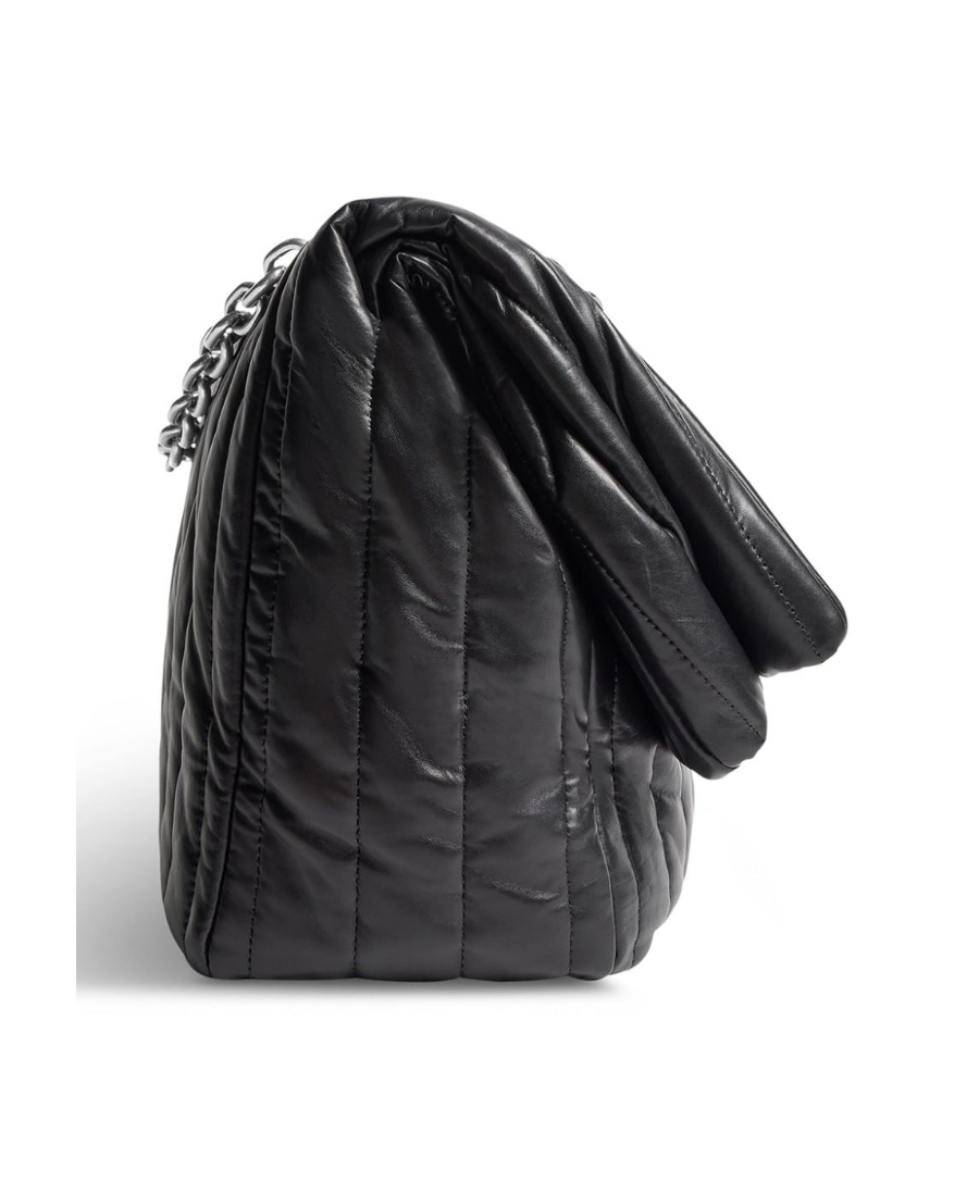 Balenciaga Monaco Quilted Shoulder Bag In Black