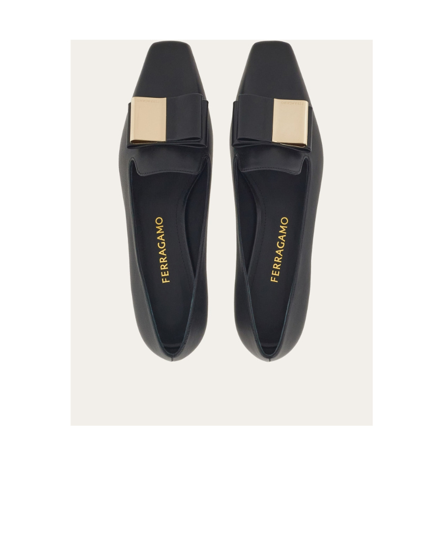Ferragamo Salvatore  Double-bow Slip-on Loafers In Black