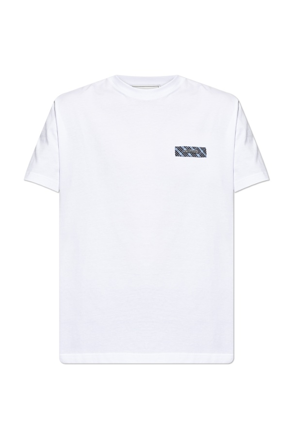 Iceberg Checked Logo Patch T-shirt In White