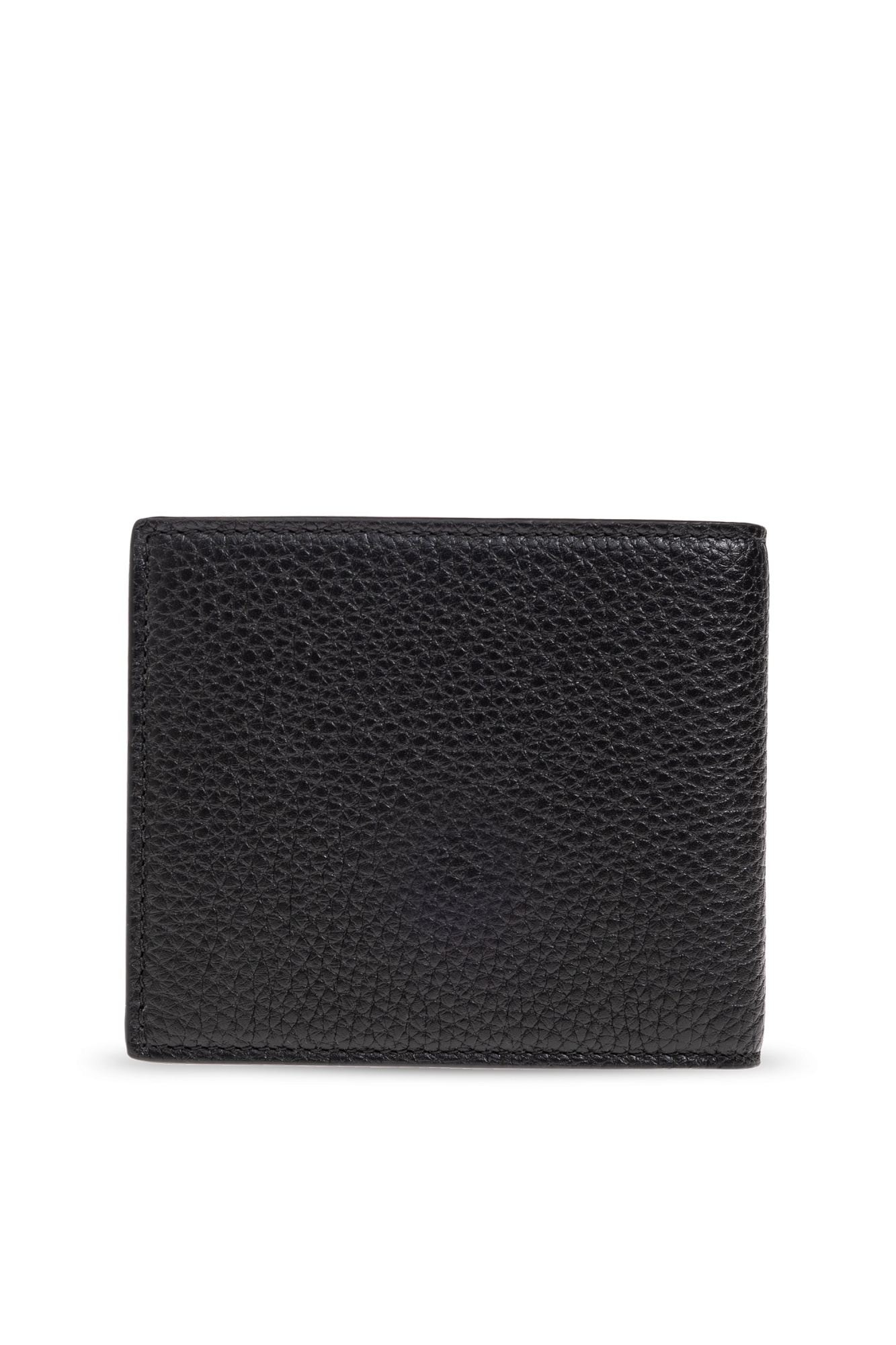 Gucci Black Bi-fold Wallet In Grained Leather Men In Black