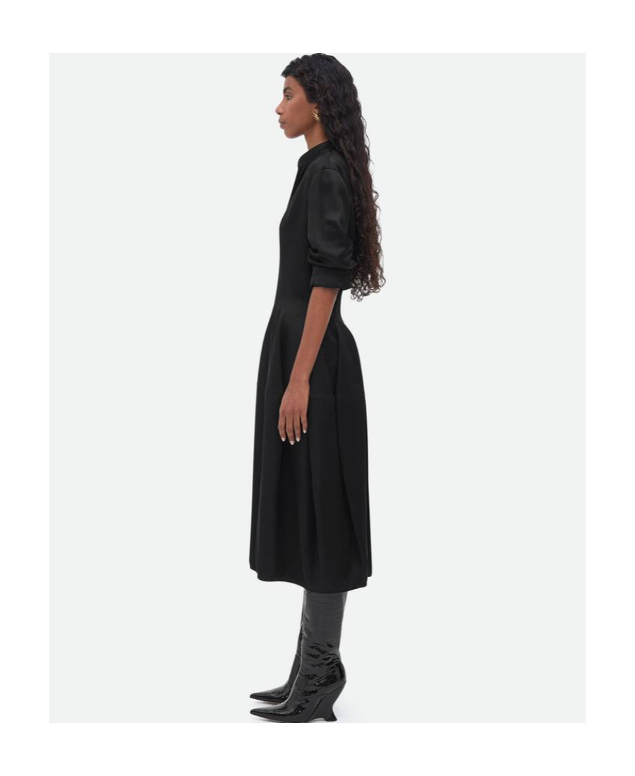Bottega Veneta Silk Twill Dress In Black