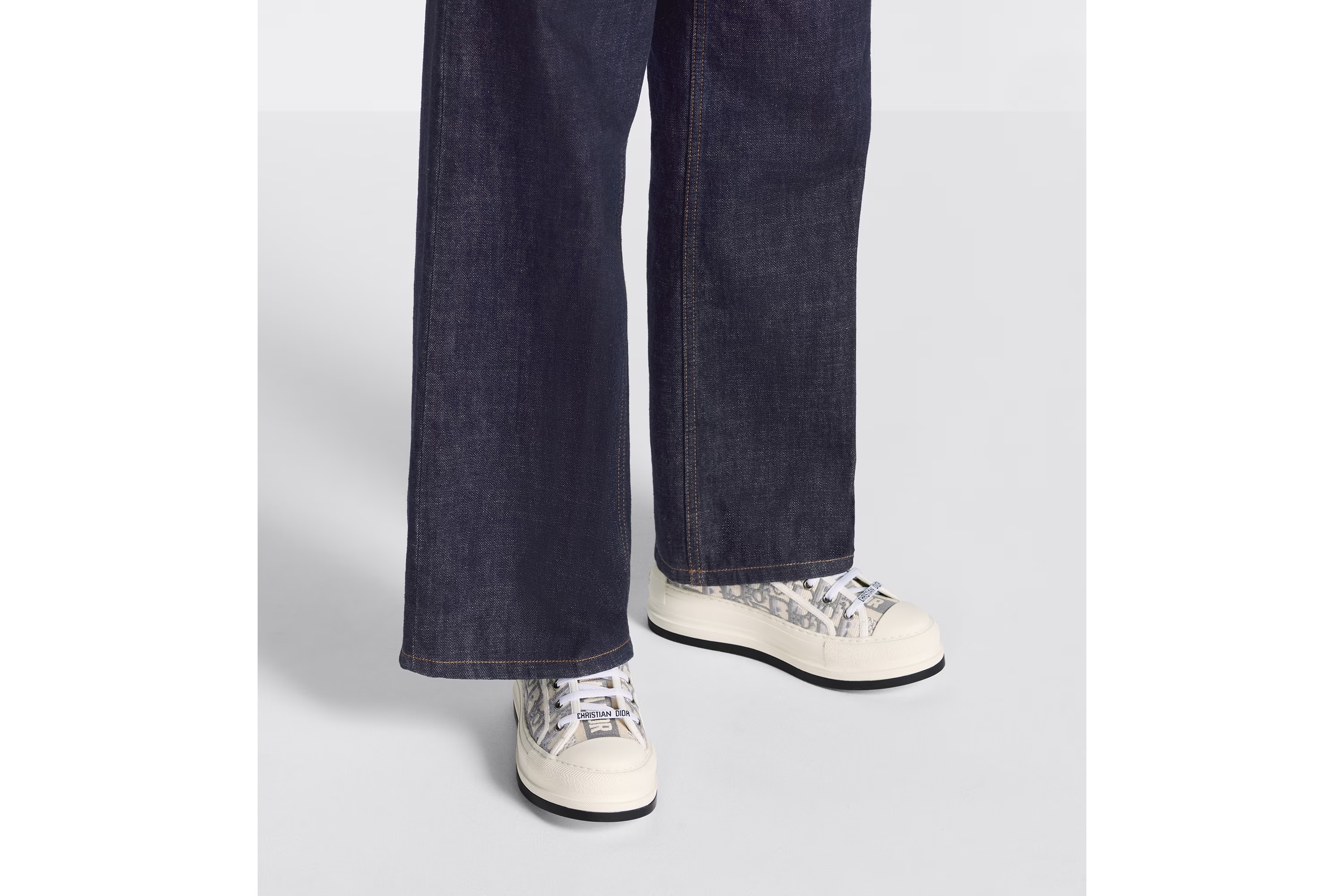 Dior Walk'n' Canvas Platform Sneaker In White