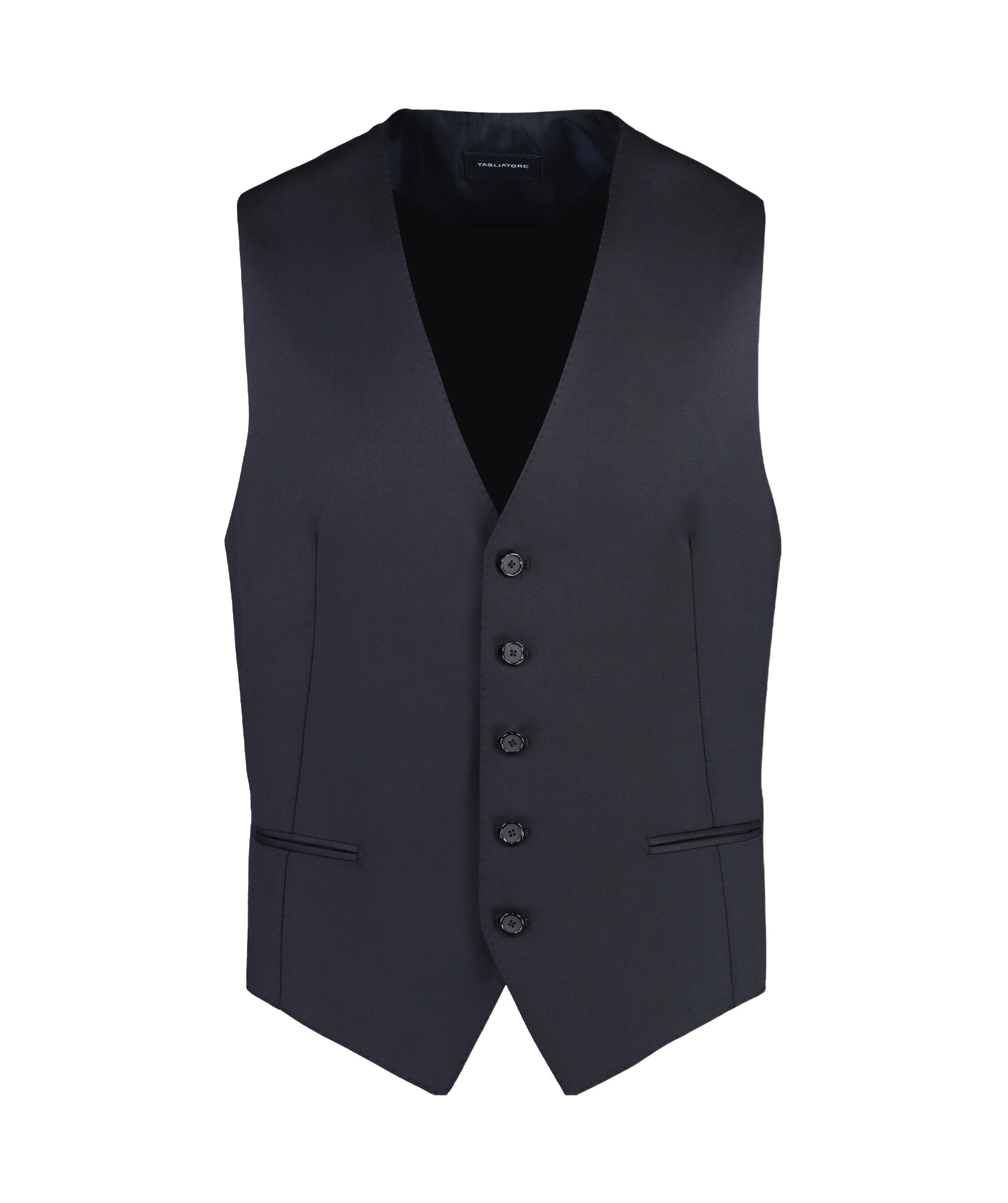 Shop Tagliatore Panelled Virgin Wool Waistcoat In Black