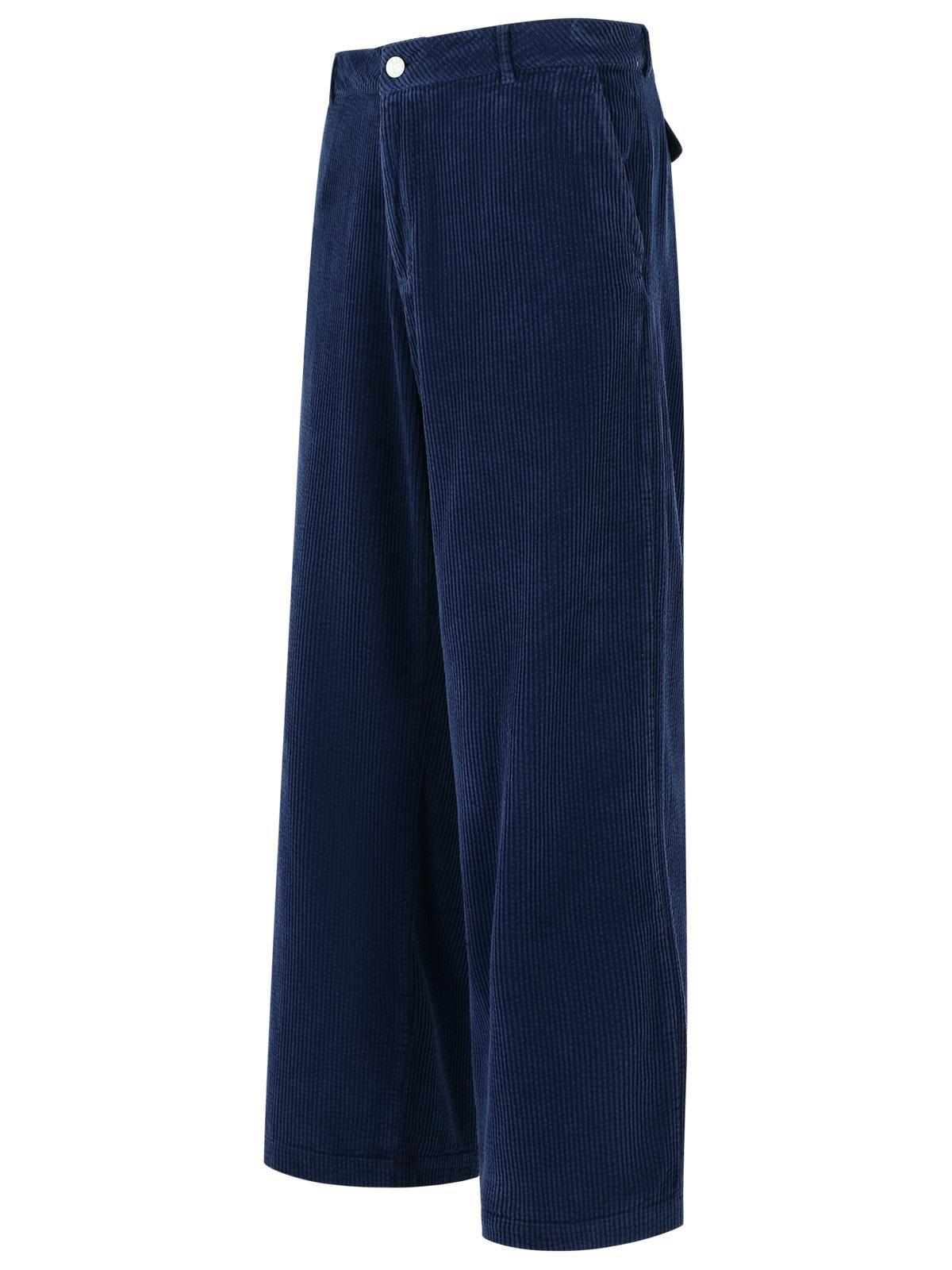 Erl Corduroy Button-fastening Trousers In Blue