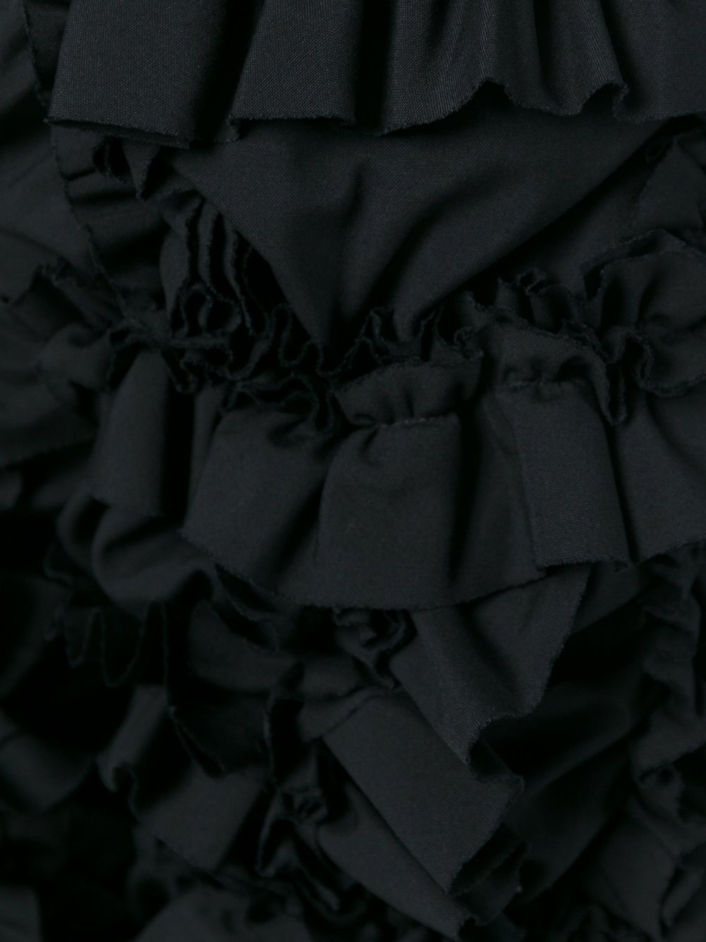 Comme Des Garçons Knee Length Ruffled Design Shorts In Black