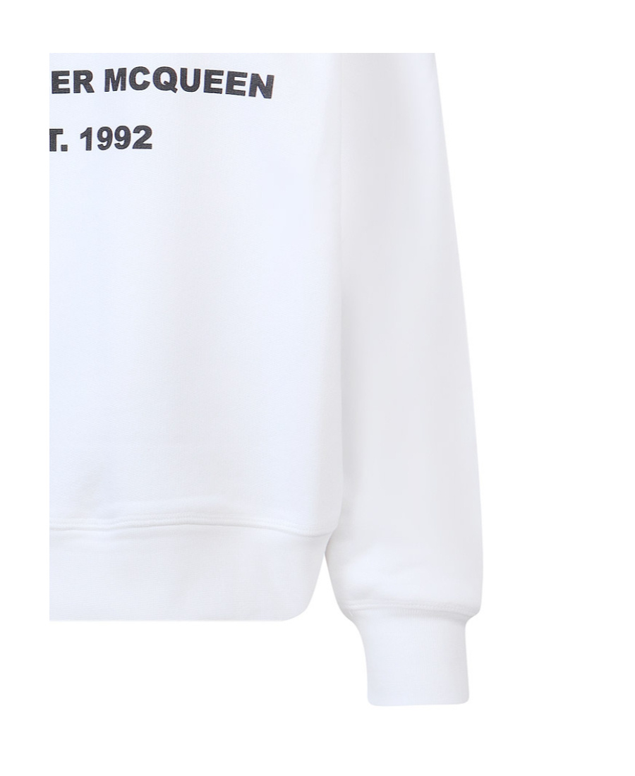 Alexander Mcqueen Printed Cotton-jersey Sweatshirt In White