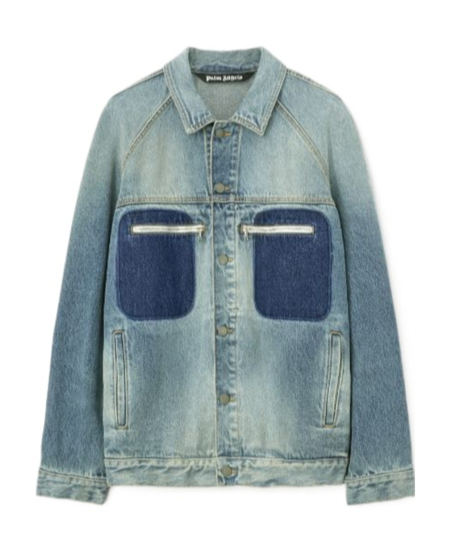 Palm Angels Reserve Dyed Denim Jacket In Green