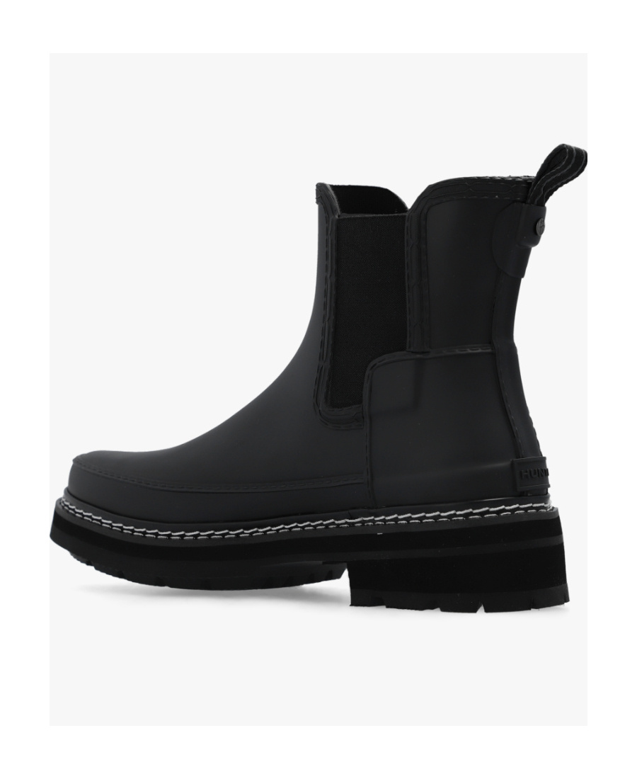 Hunter Logo Short Boots In Black