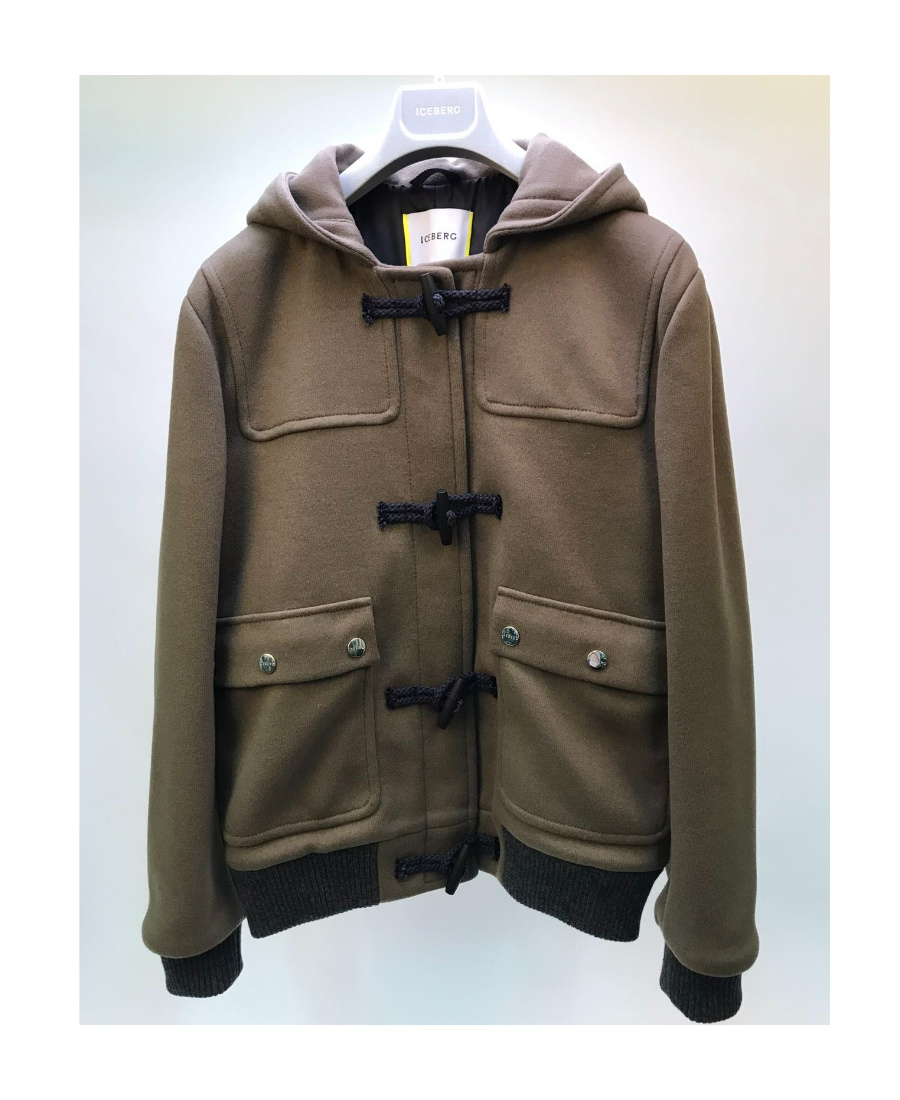 Iceberg Short-style Casual Jacket With A Hat In Brown
