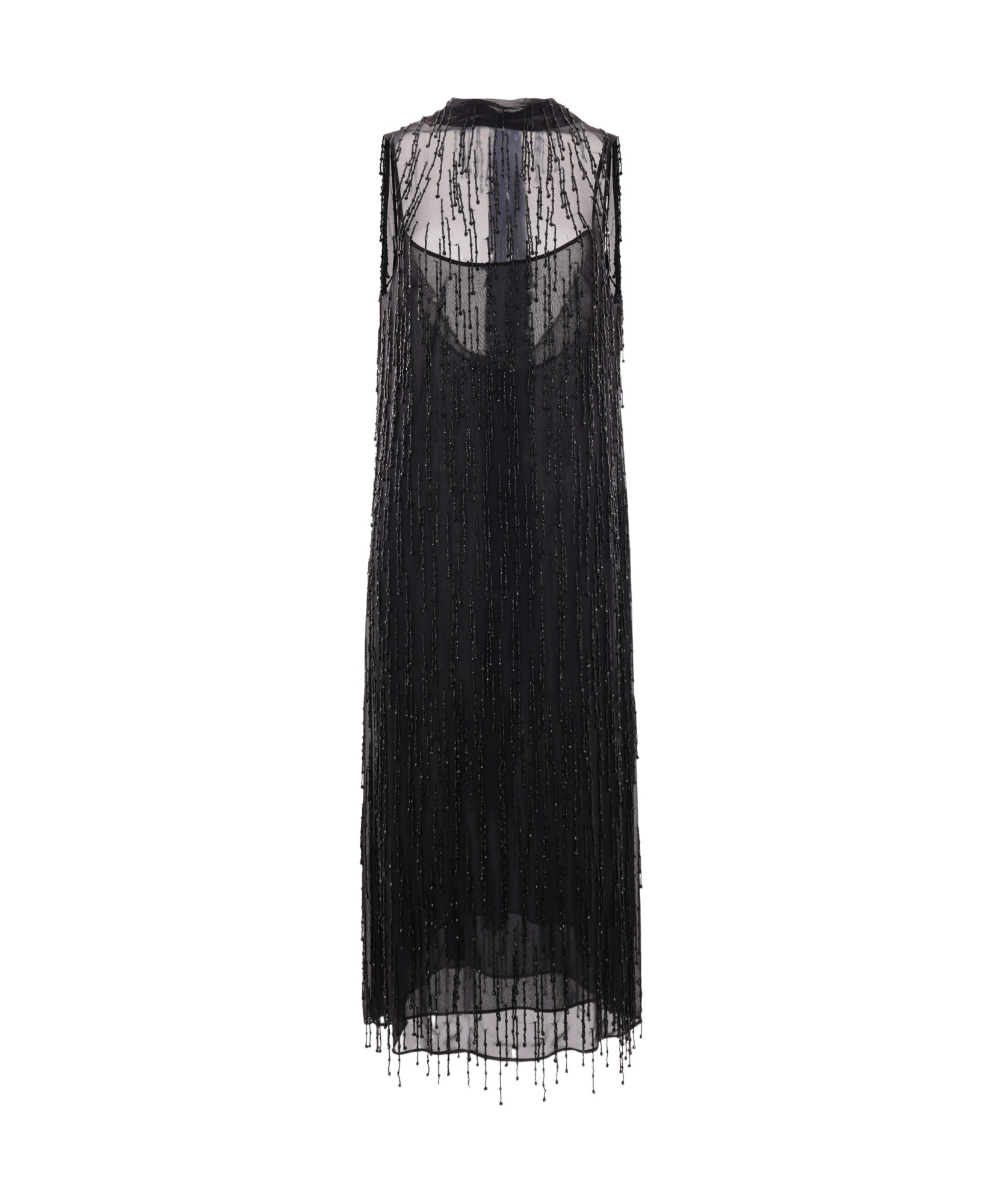 Blumarine Beaded Tassel Dress In Black