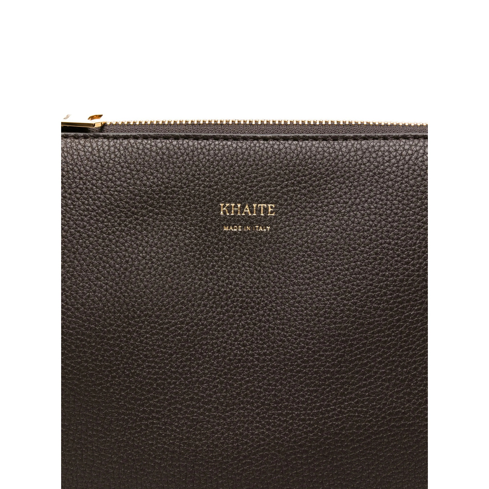 Khaite Lina Zip-top Leather Shoulder Bag In Brown