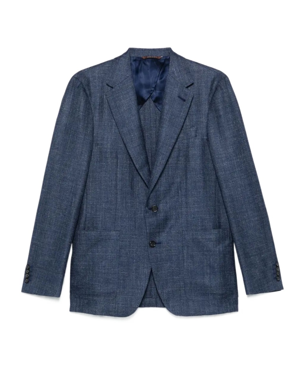 Canali Single-breasted Blazer In Blue