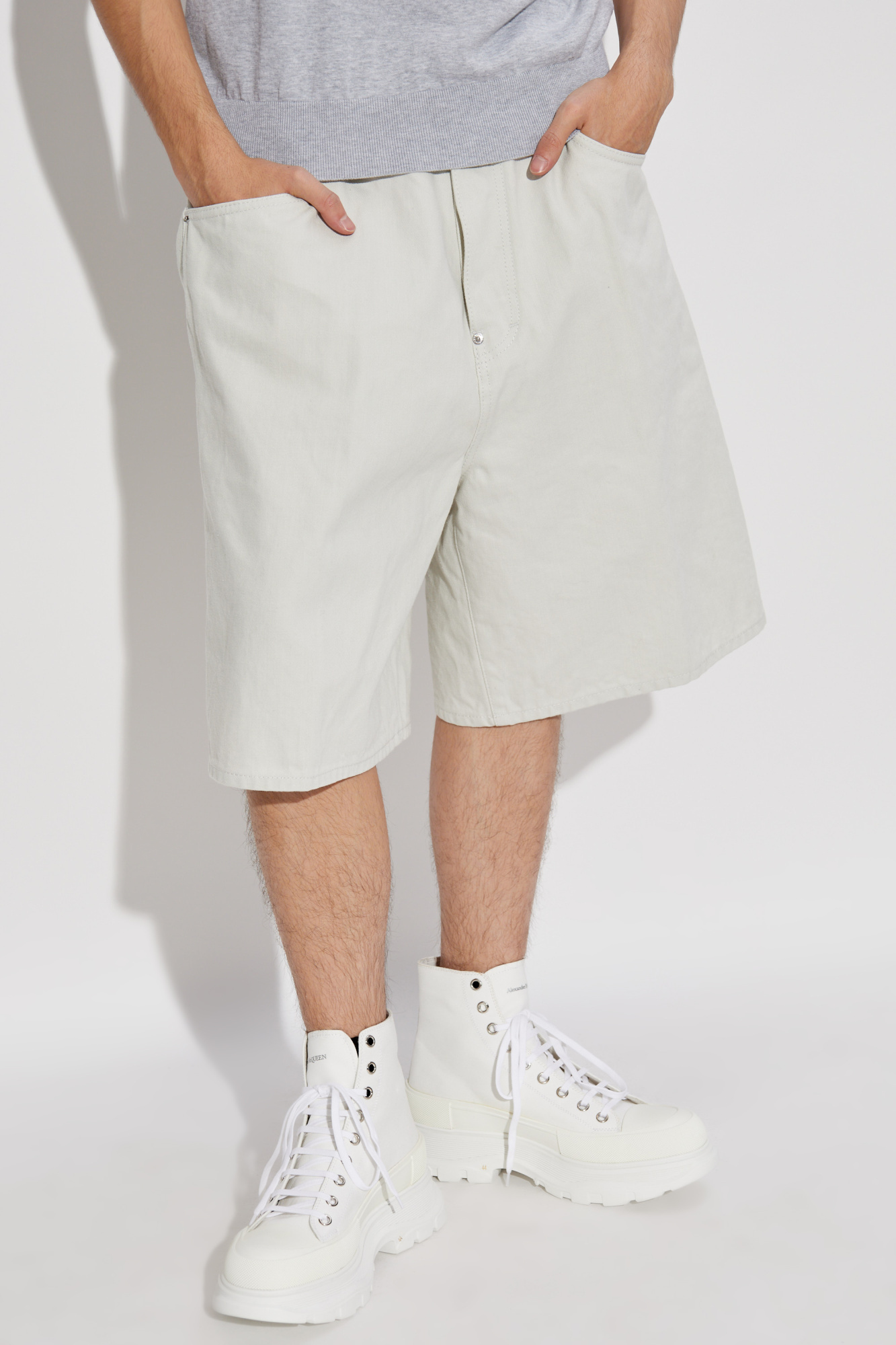 Dsquared2 Dsquared Men Denim Bermuda Shorts In White