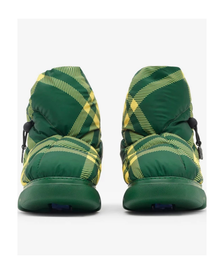 Burberry Man Ankle Boots Green Size 9 Textile Fibers In Green