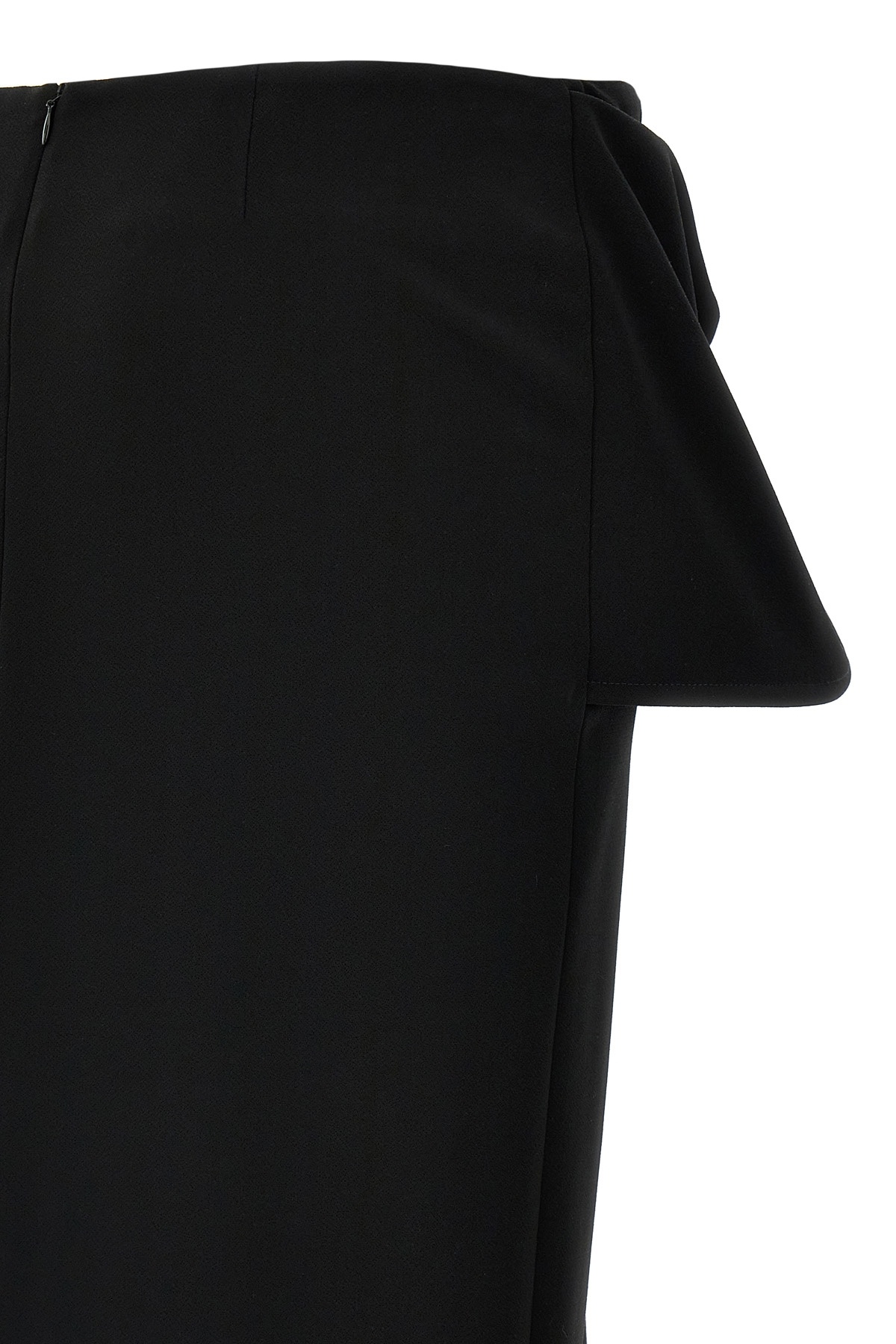 Magda Butrym Draped Floral High Waist Midi Skirt In Black