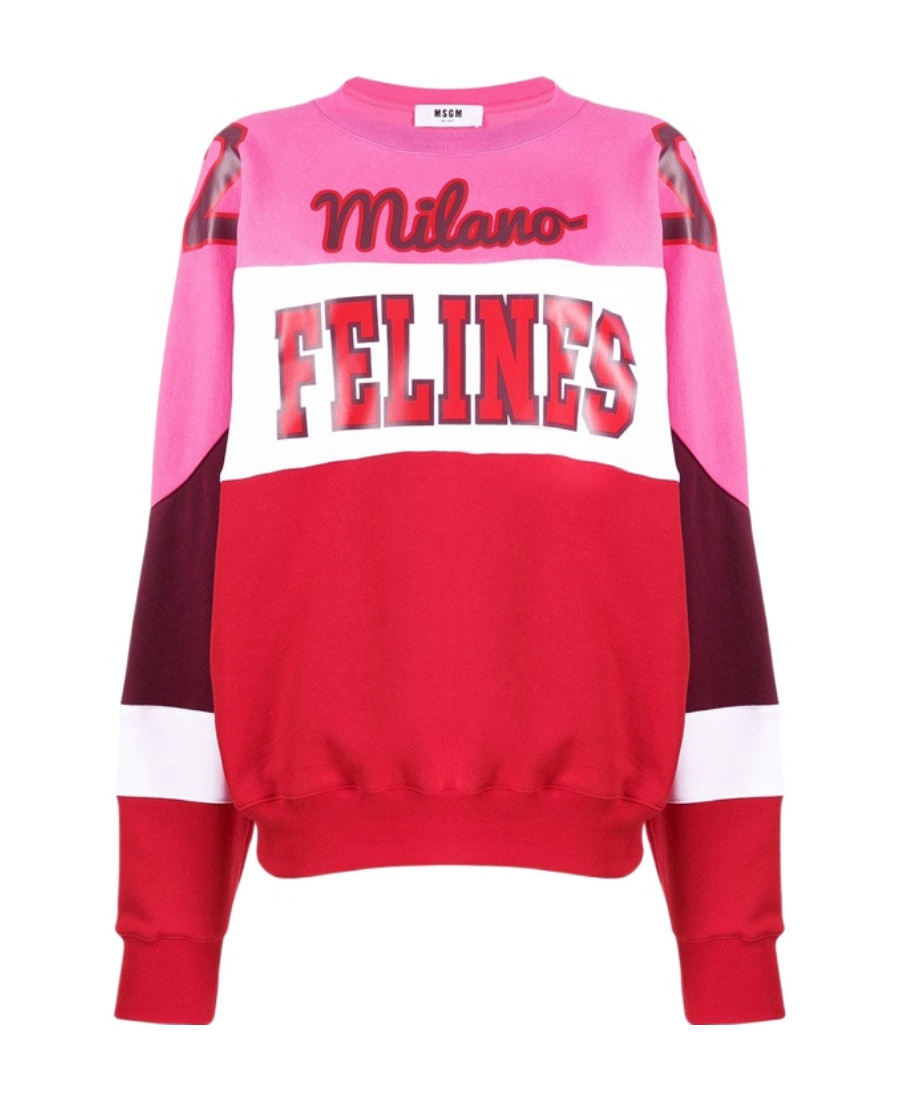 Msgm Round-necked Sweater In Red