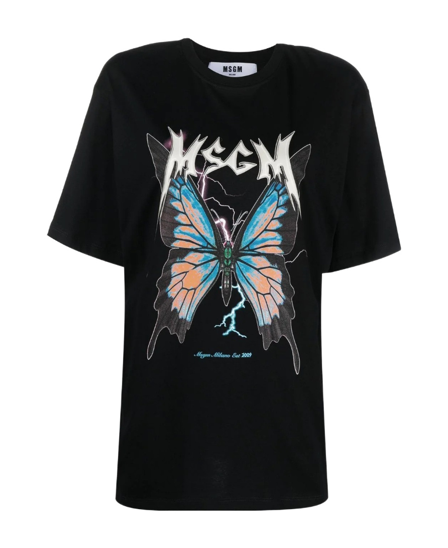 Msgm Logo-print Detail T-shirt In Black