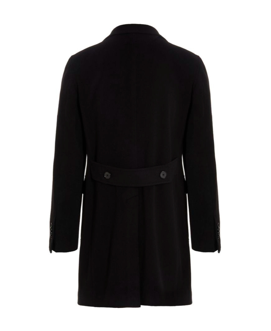 Tagliatore Tailored Coat With Notch Lapel And Pockets In Black