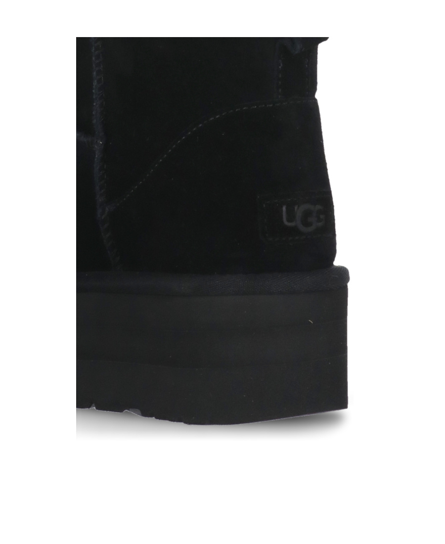 Ugg 'classic Mini Platform' Black Ankle Boots With Platform In Black