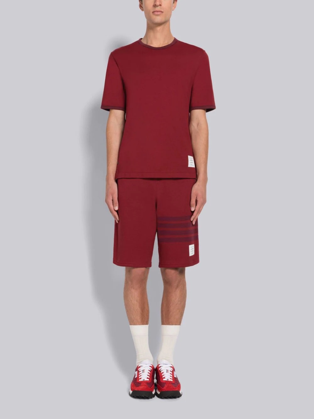 Thom Browne Rwb Striped Shorts In Red