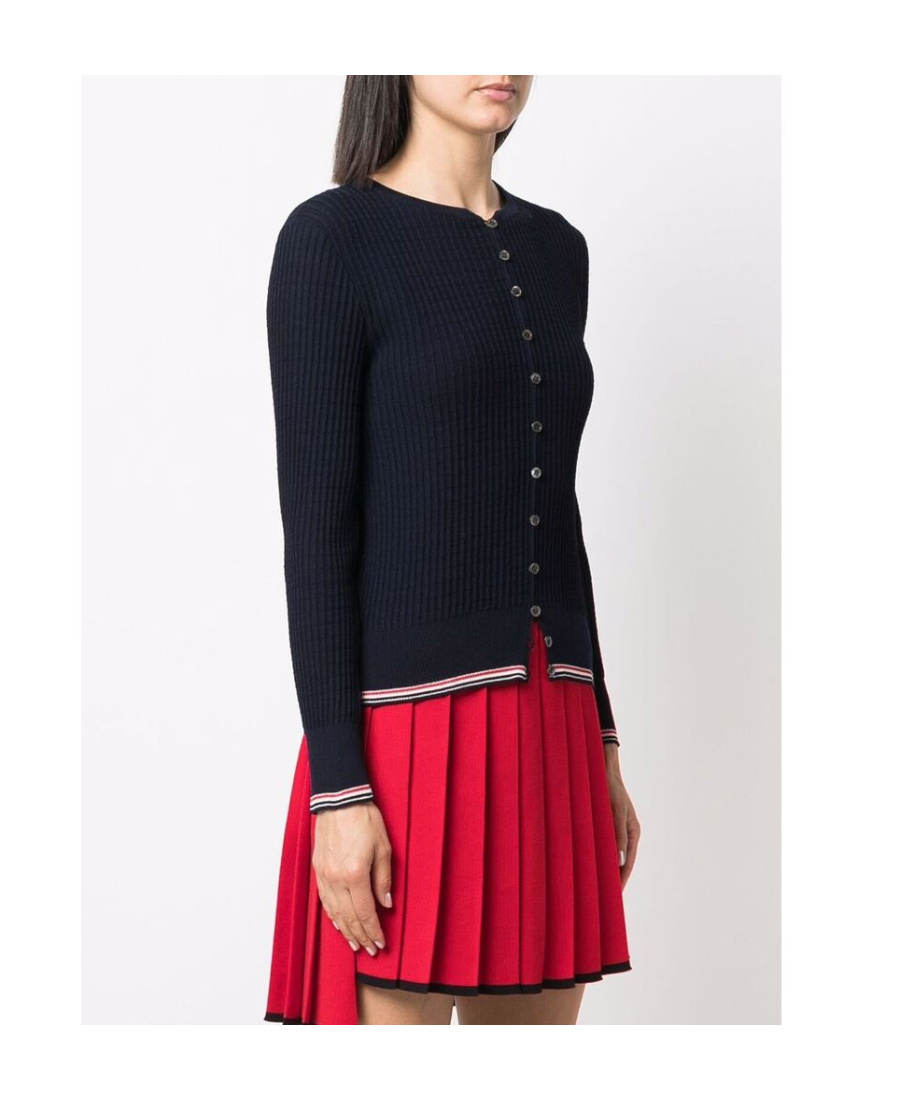 Thom Browne Rwb-stripe Cardigan In Blue