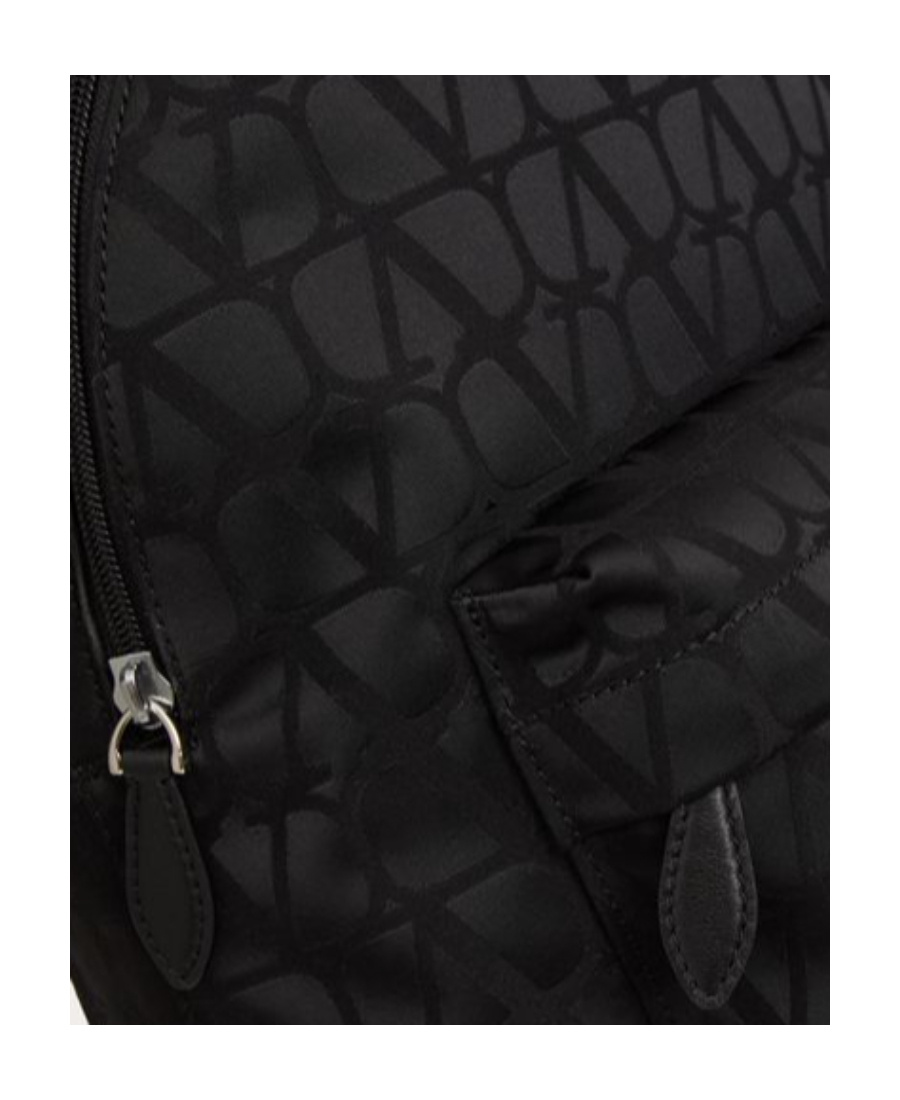 Valentino Iconograph Nylon Backpack With Adjustable Straps In Black