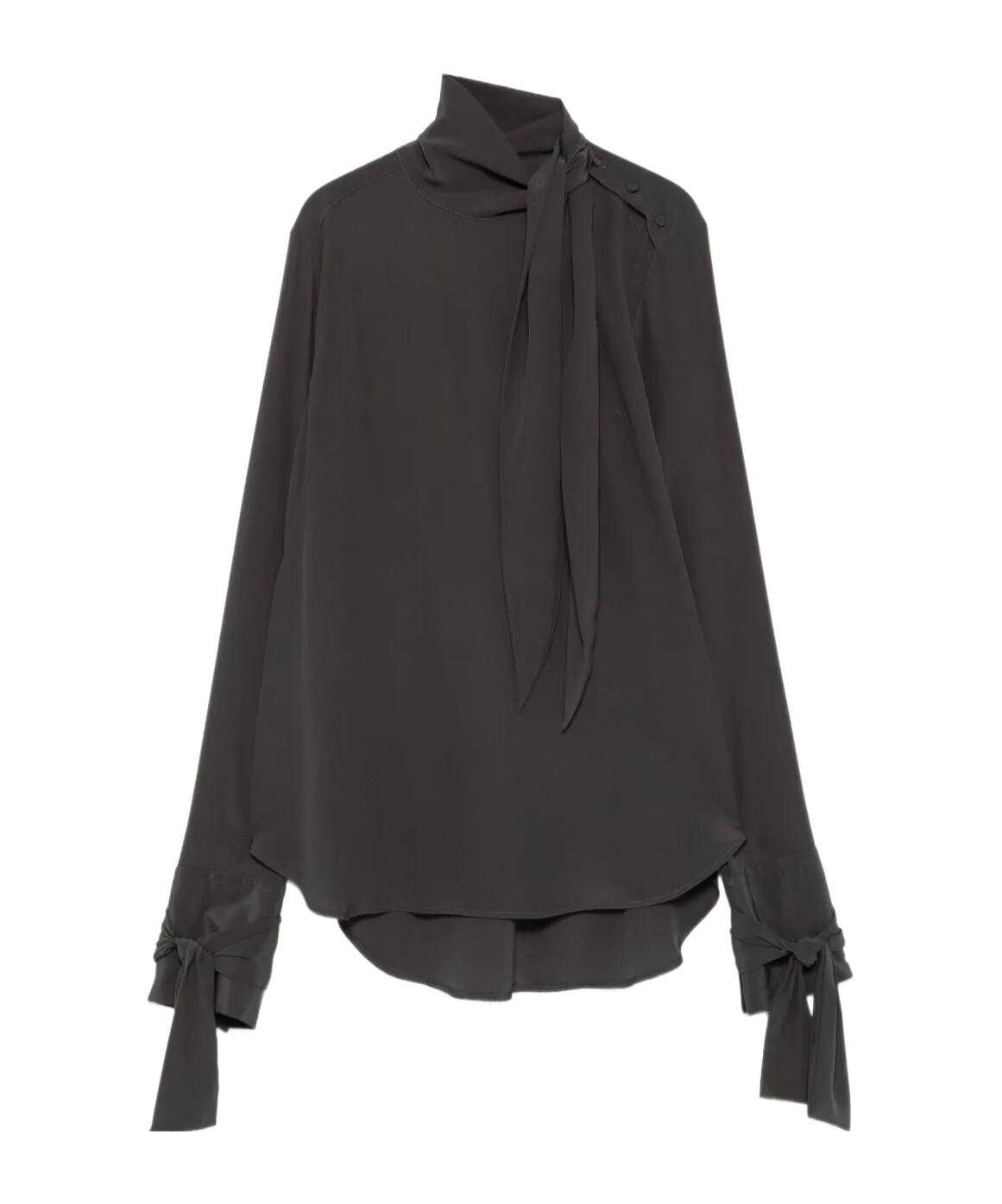 Ermanno Scervino High Neck Silk Shirt In Purple
