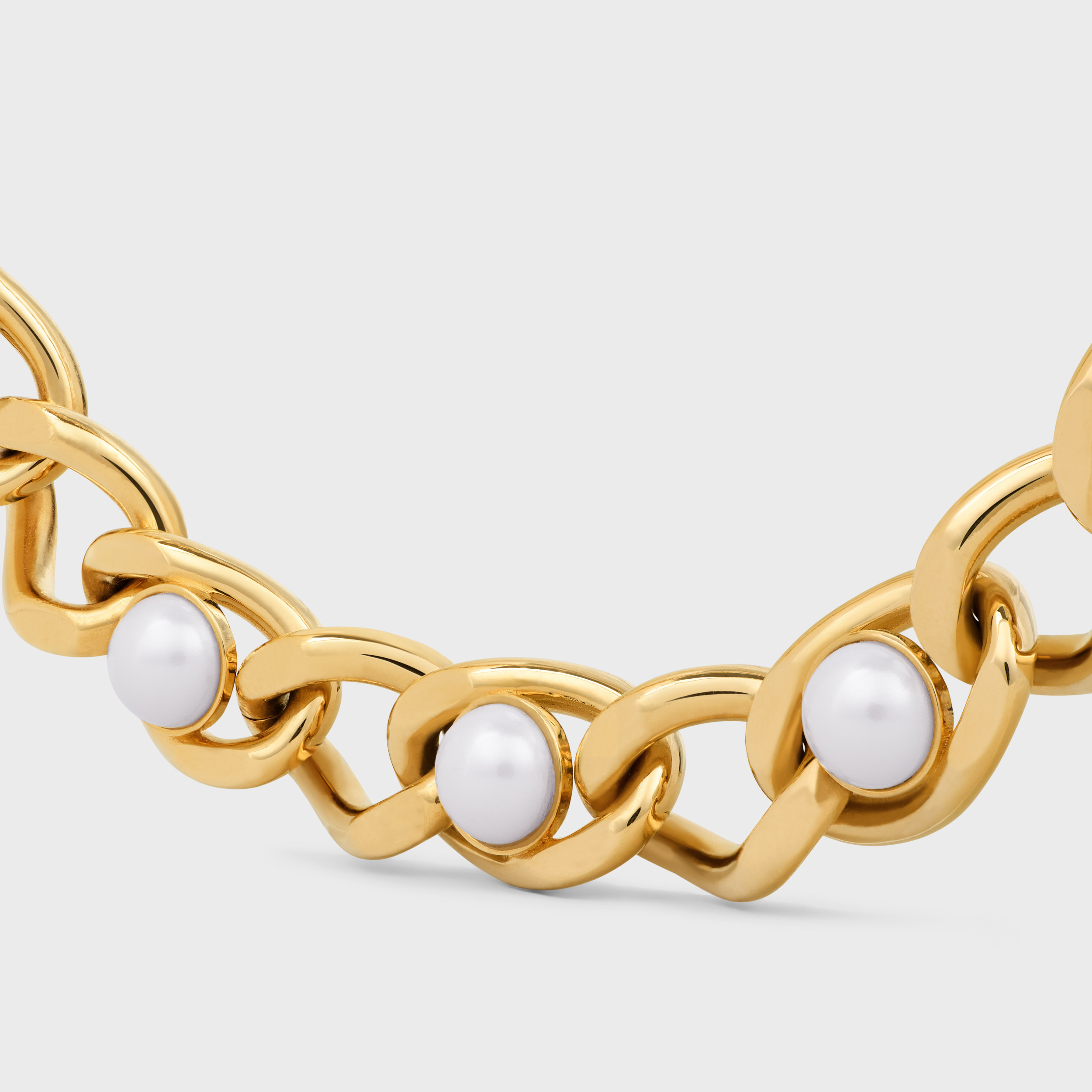 Celine Pearl Necklace In Yellow