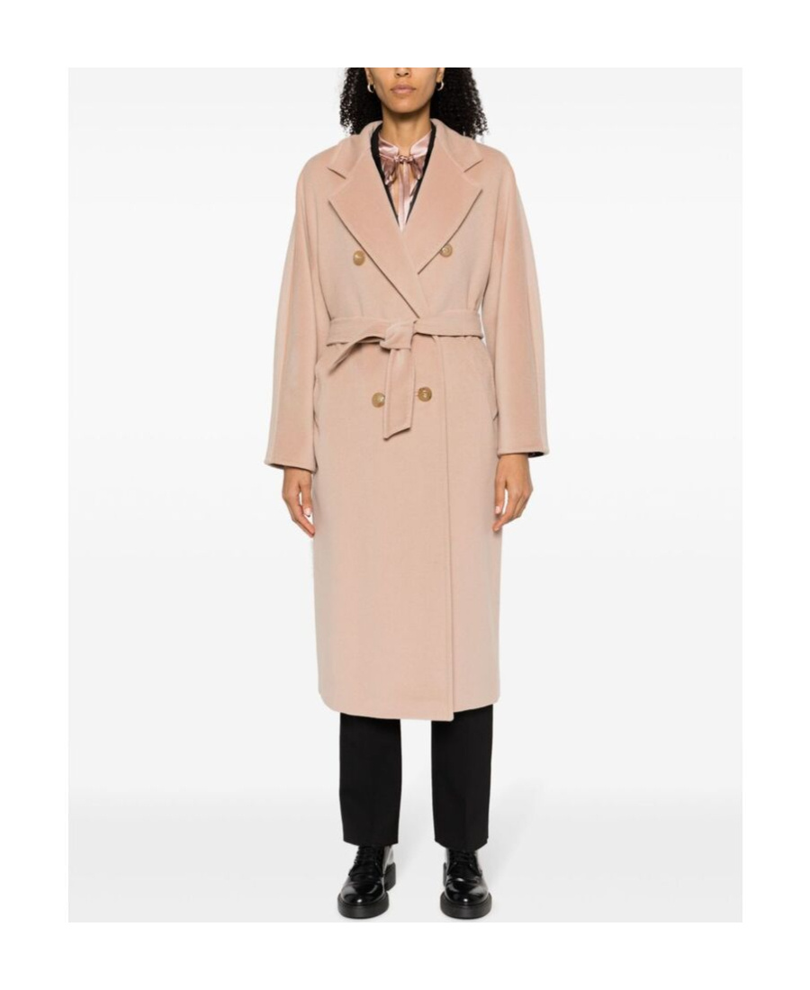 Max Mara Double-breasted Coat In Nude