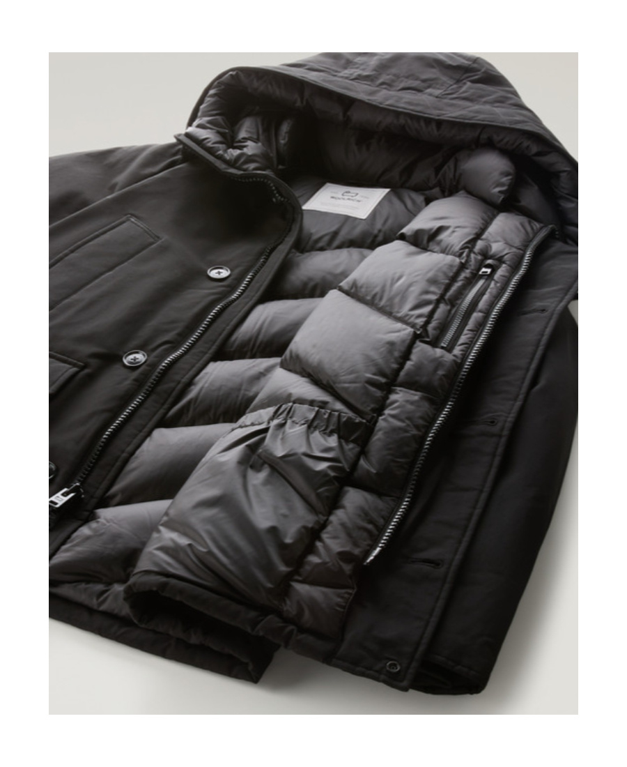 Woolrich Arctic Anorak In Ramar Cloth In Black