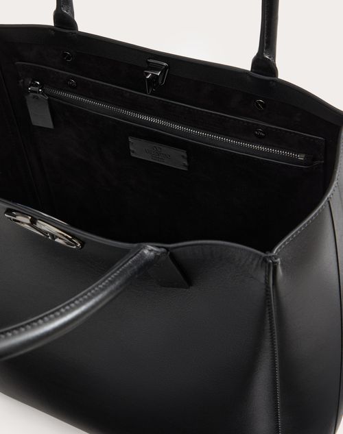 Valentino Medium Vlogo Locker Handbag In Black