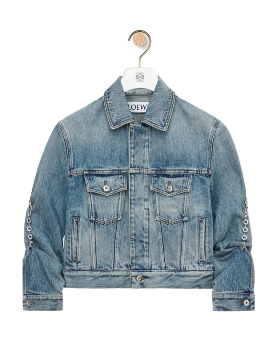 Shop Loewe Chain Jacket In Denim In Blue
