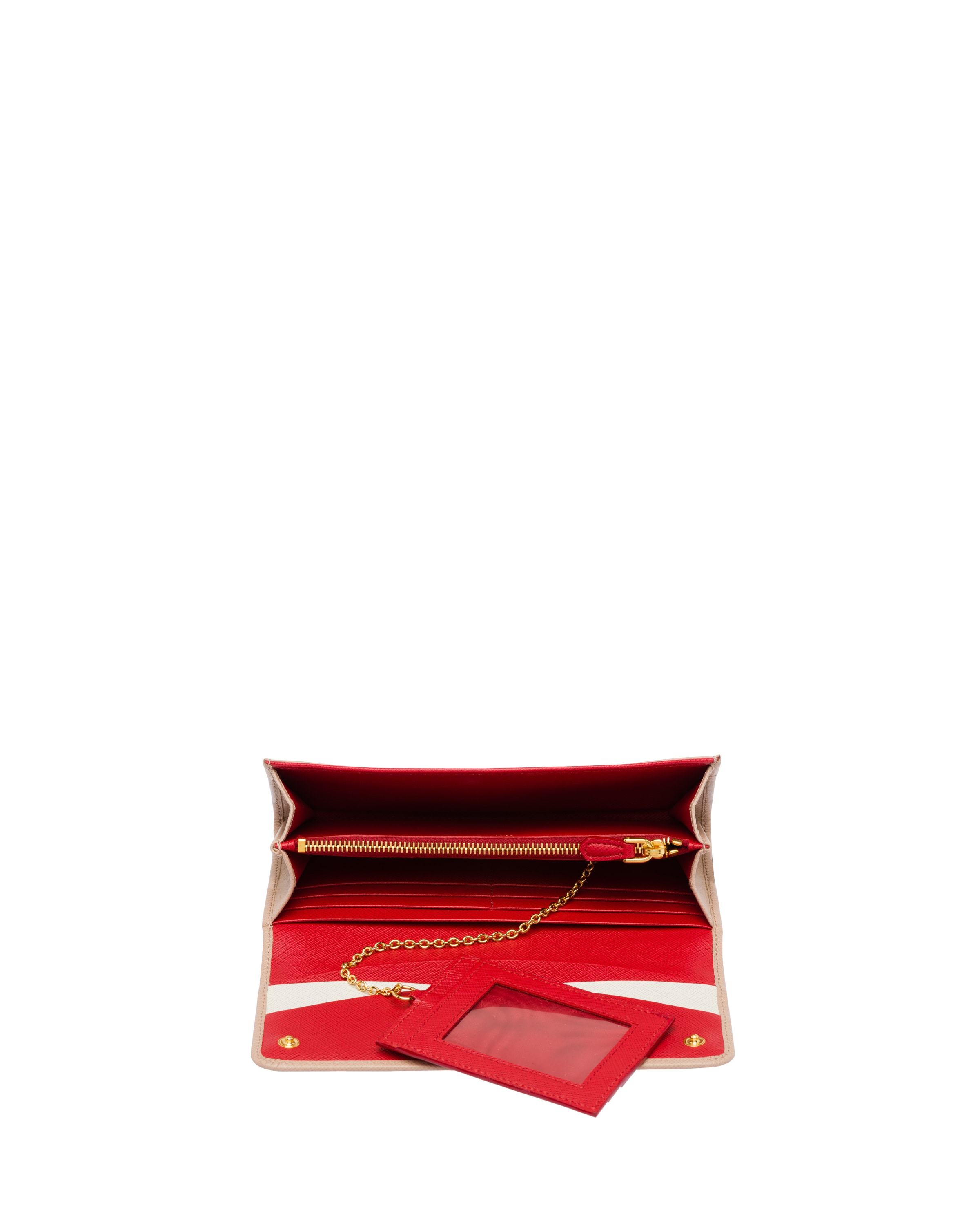 Prada Dark Beige Saffiano Leather Flap Continental Wallet In Nude
