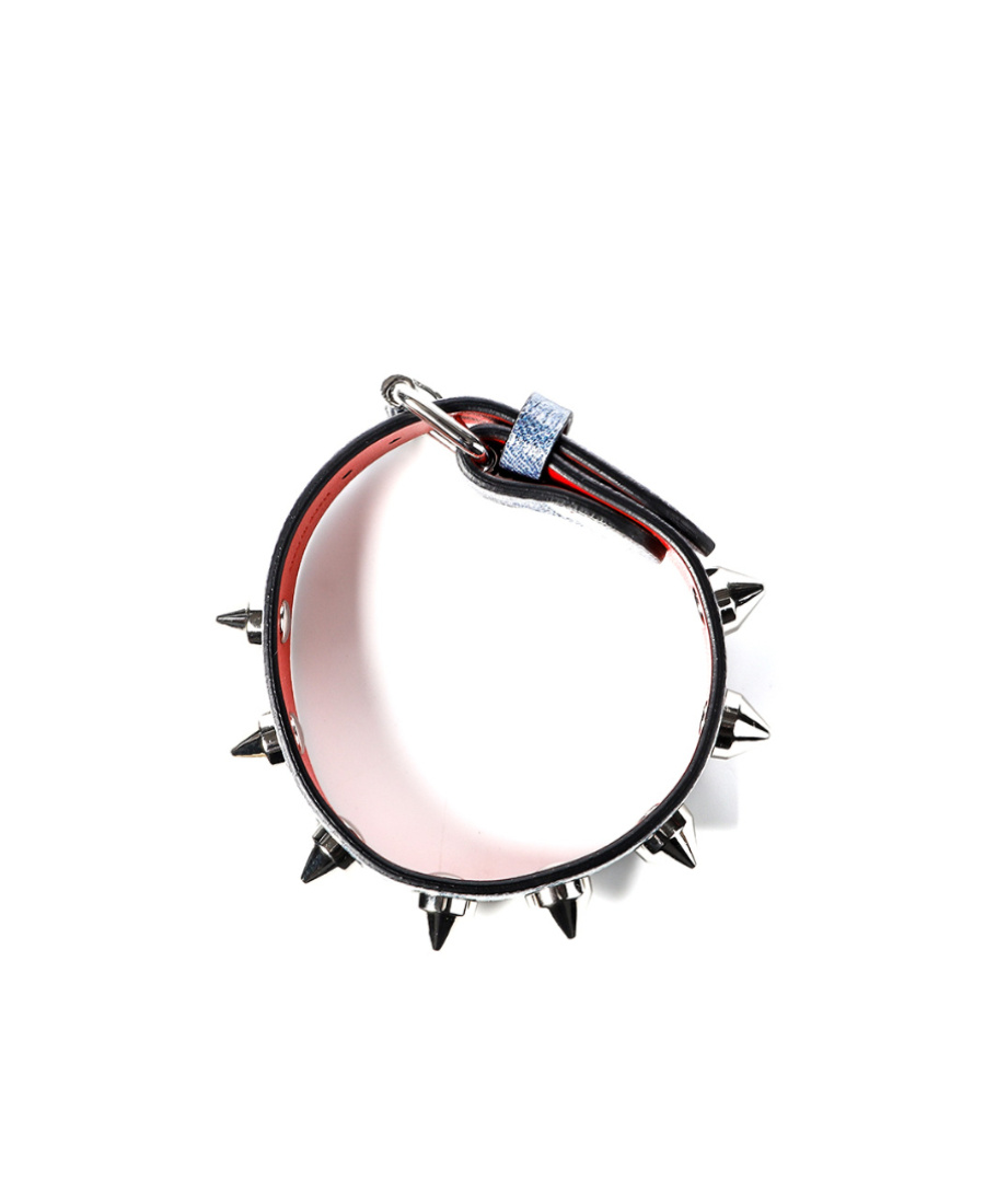 Christian Louboutin Rivet Detail Bracelet In White