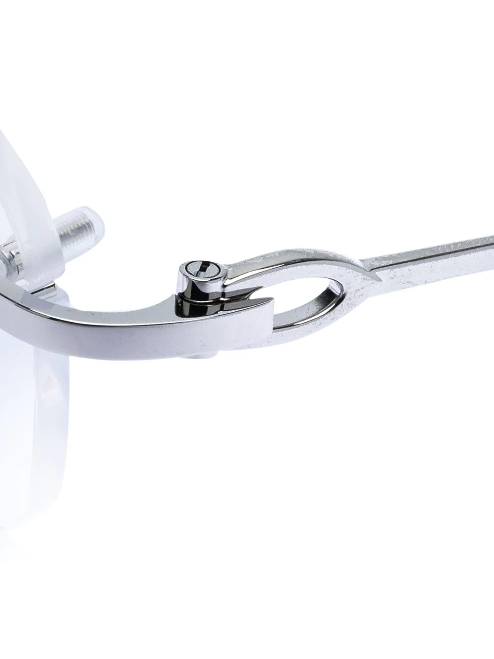 Cartier C Décor Rimless Rectangular-frame Glasses In White