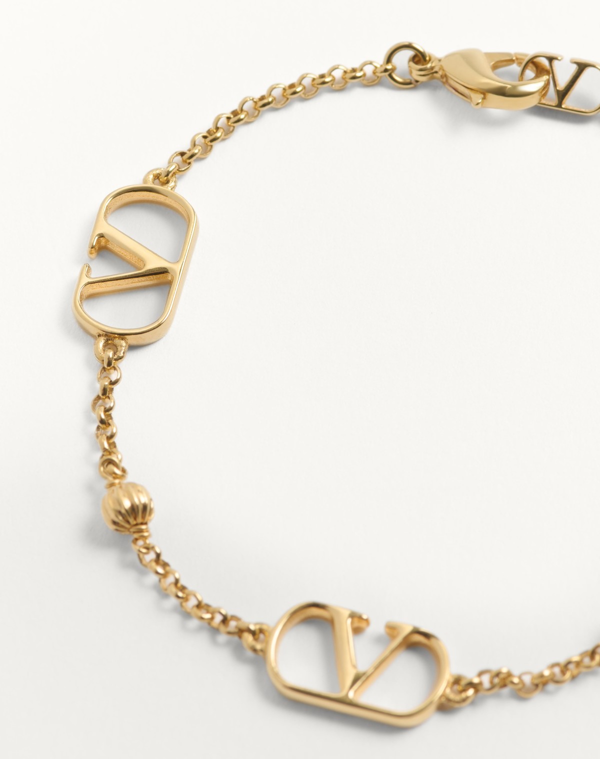 Valentino Garavani Vlogo Signature Metal Bracelet Woman Gold M In Yellow