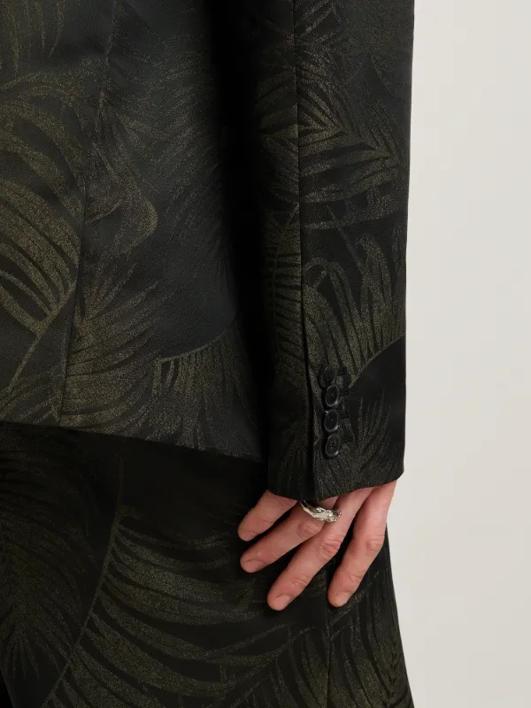 Palm Angels Palms-jacquard Blazer In Black