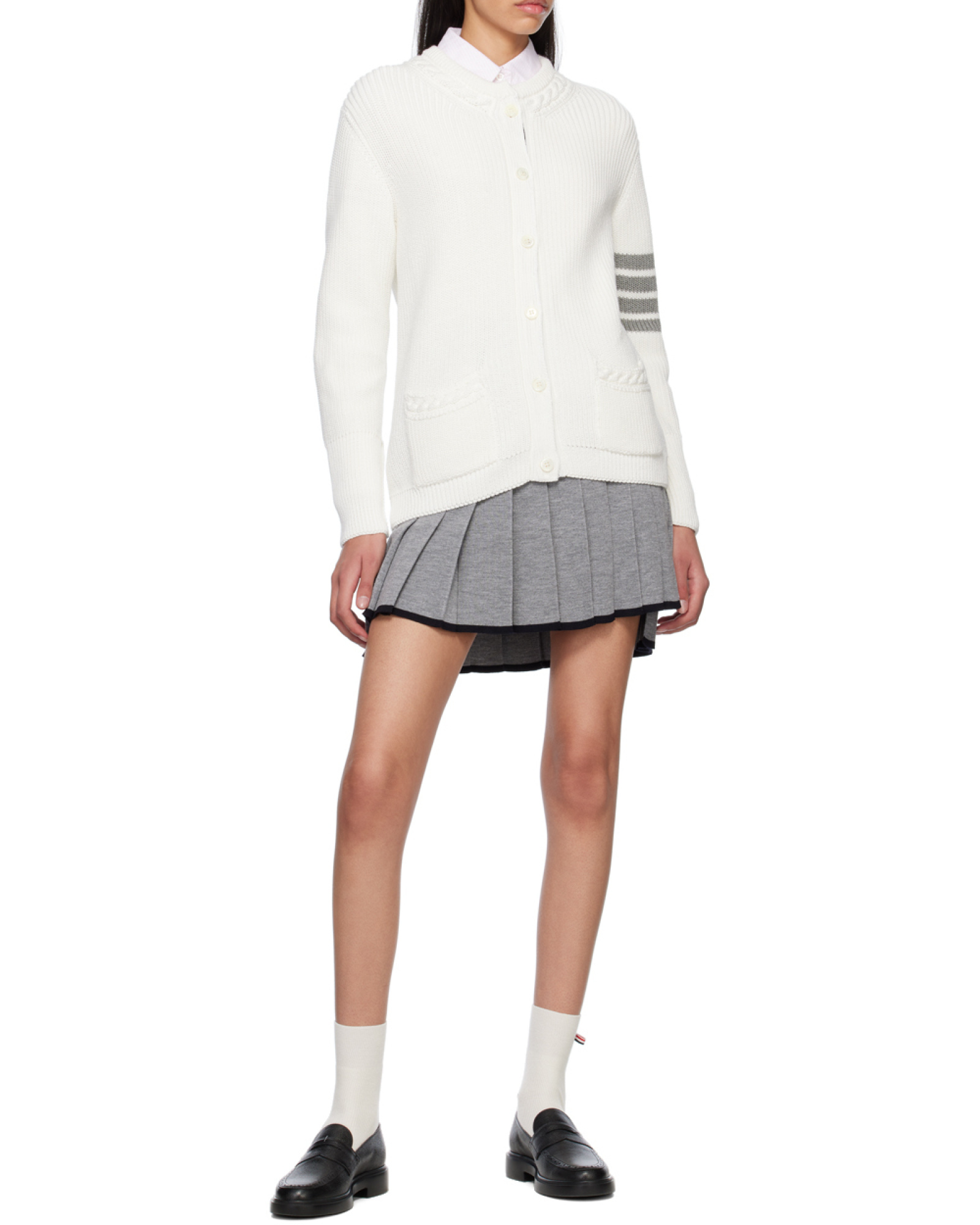 Thom Browne Striped Cable-knit Cardigan