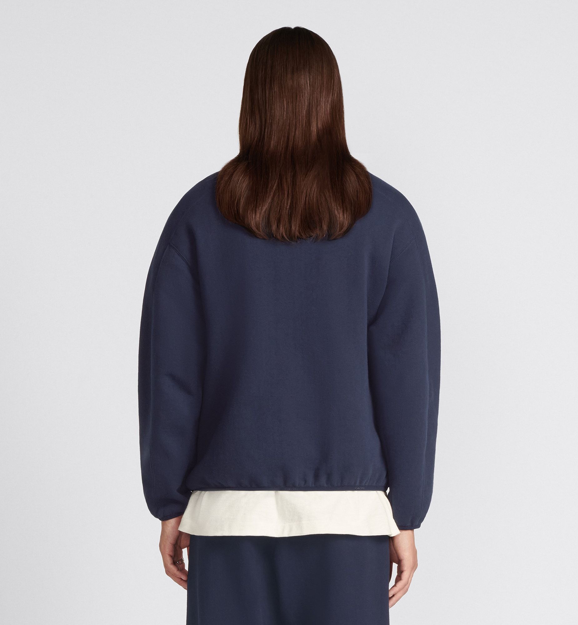 Dior Semi-zipper Vertical Collar Sweater In Blue