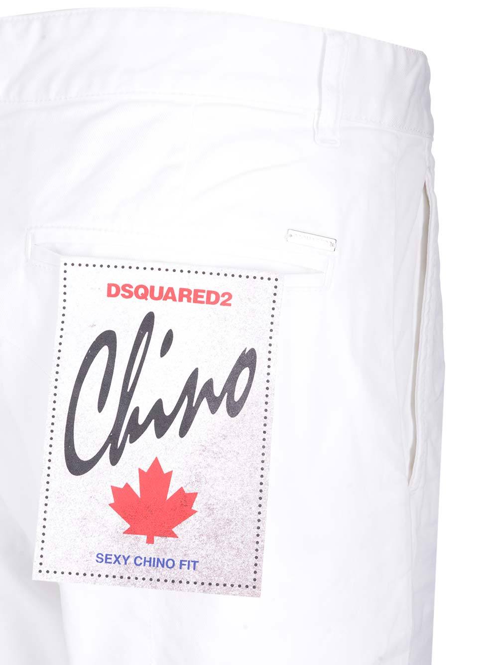 Dsquared2 Mid-rise Tapered Trousers In White