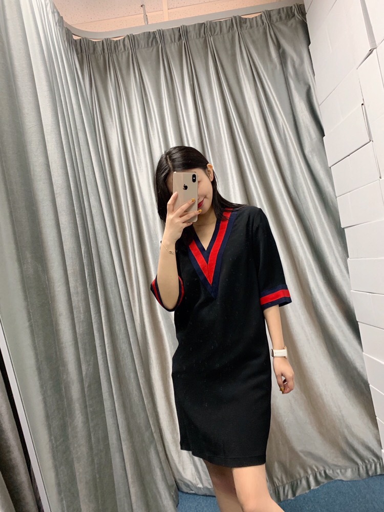 Gucci Grosgrain-trimmed Striped Dress In Black