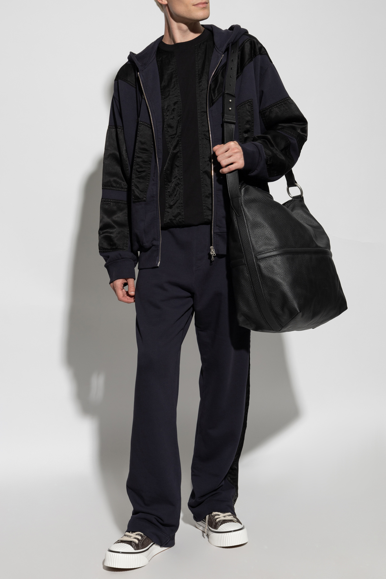 Dries Van Noten Long-sleeved Hooded Hoodie In Black